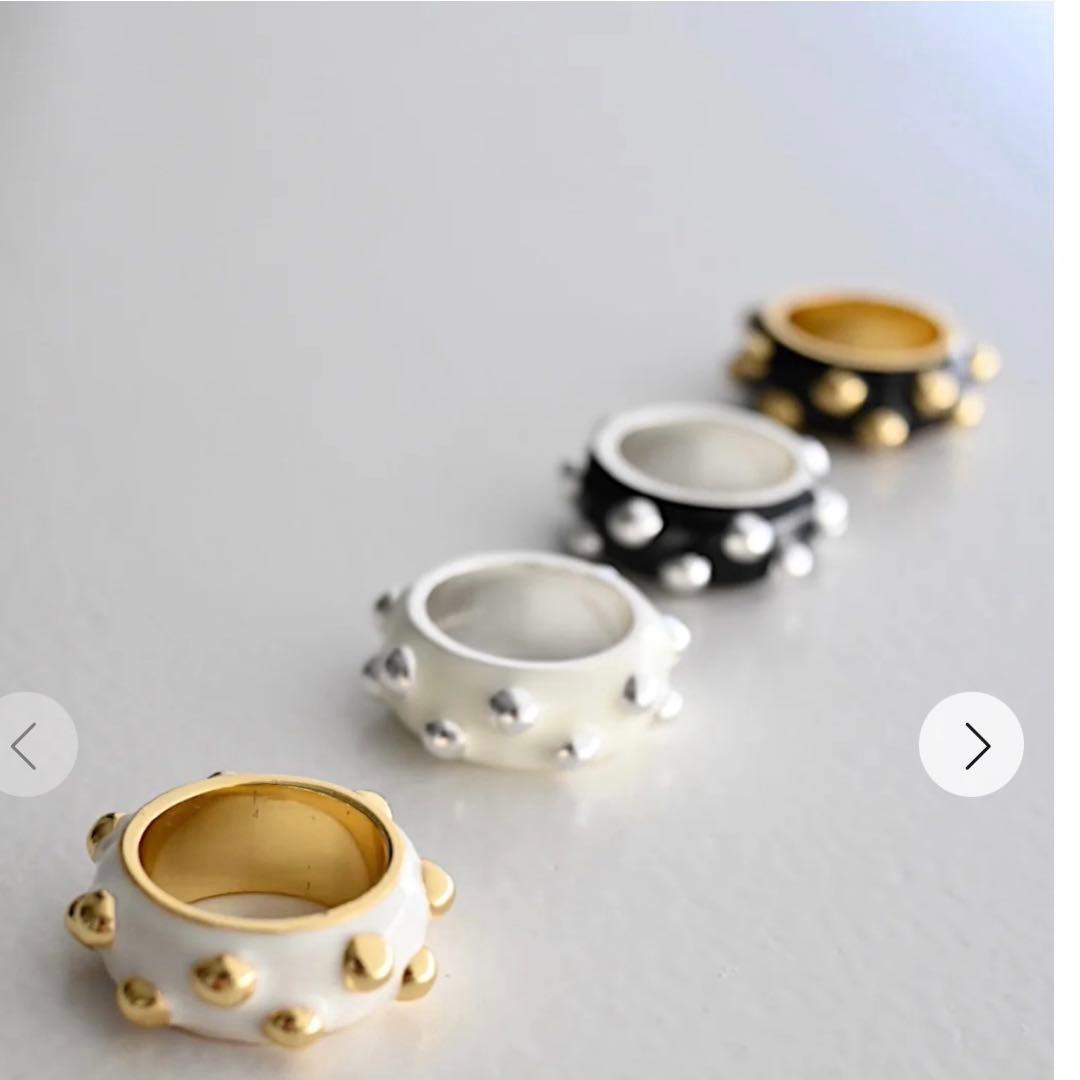 CHIEKO+チエコプラスdeco macaron リング13号ゴールドブラック