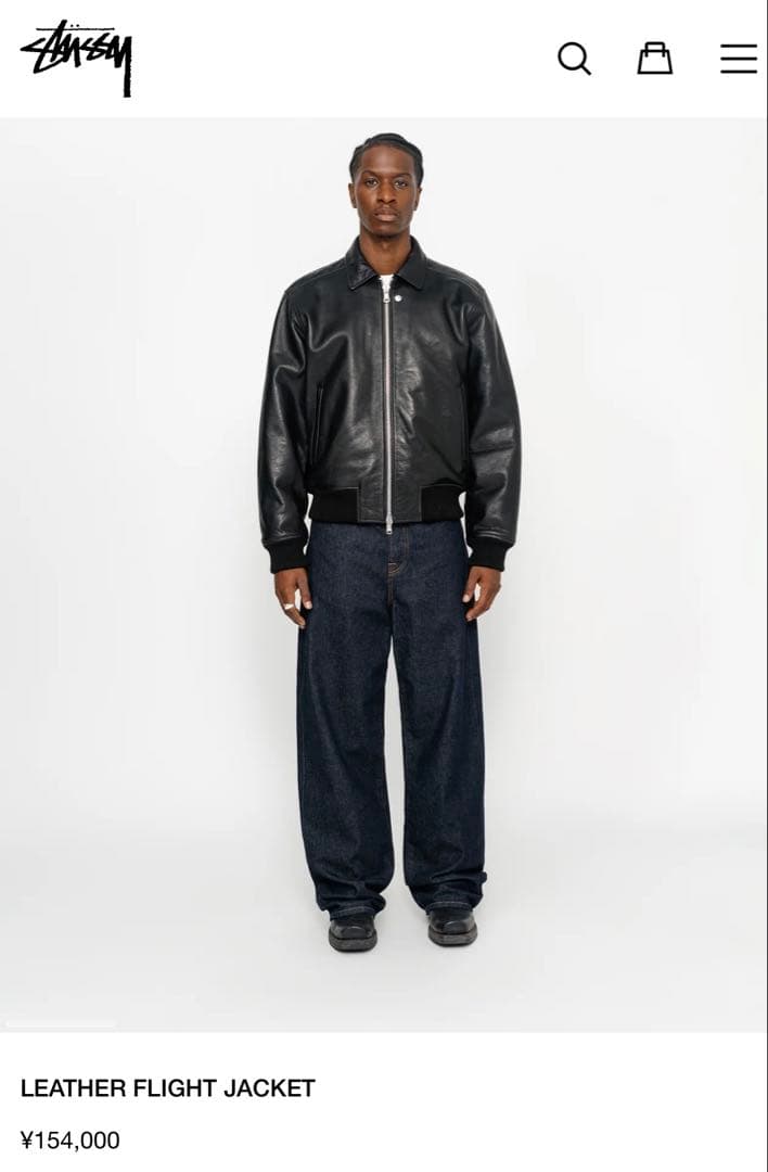 激レア Stussy LEATHER FLIGHT JACKET Sサイズ