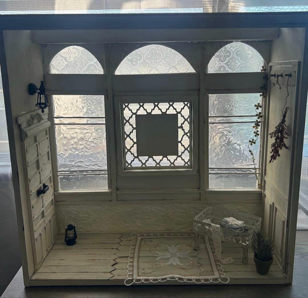 木製ドールハウス・背景ボード・ミニチュアハウス・ハンドメイド☆1/6 木製ドールハウス・背景ボード・ミニチュアハウス・ハンドメイド☆1/6