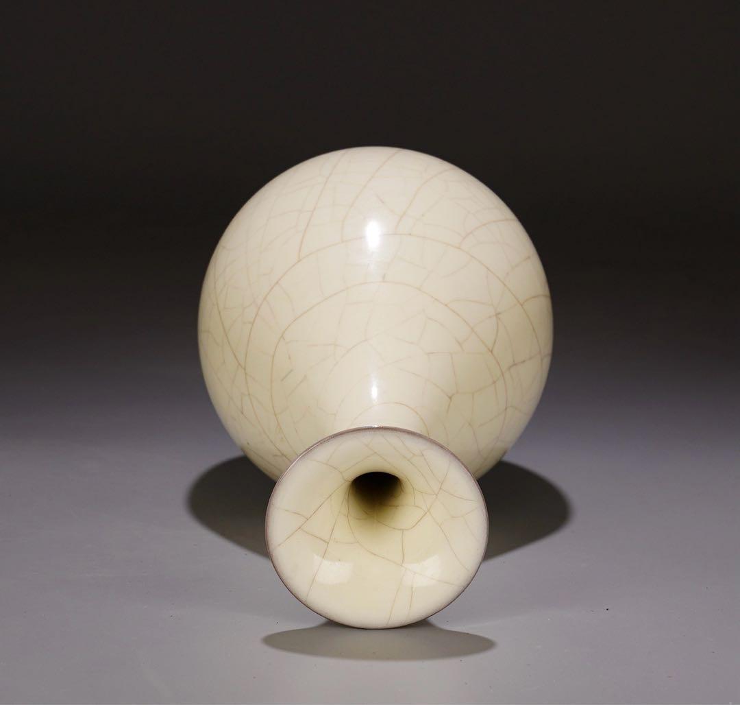 旧蔵 中国古美術 名窯 宋時代 月白釉玉壺 春瓶 貫入 景仁宫 文房具