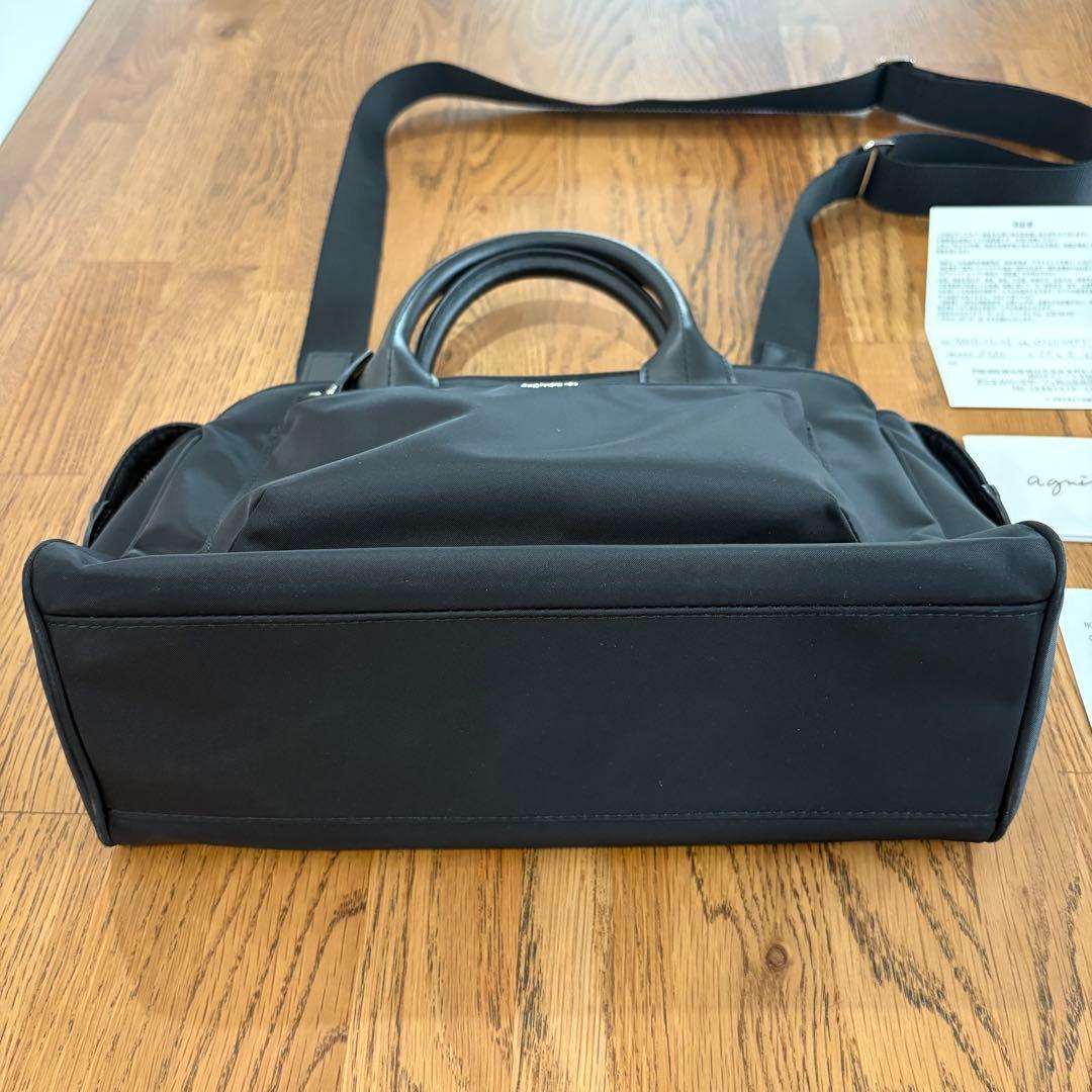 アニエスベー ハンドバッグ ナイロン ブラック