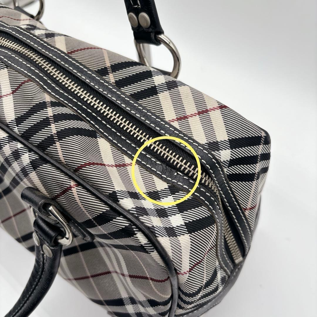 バーバリーブルーレーベル ミニボストン ノバチェック レザー ナイロン