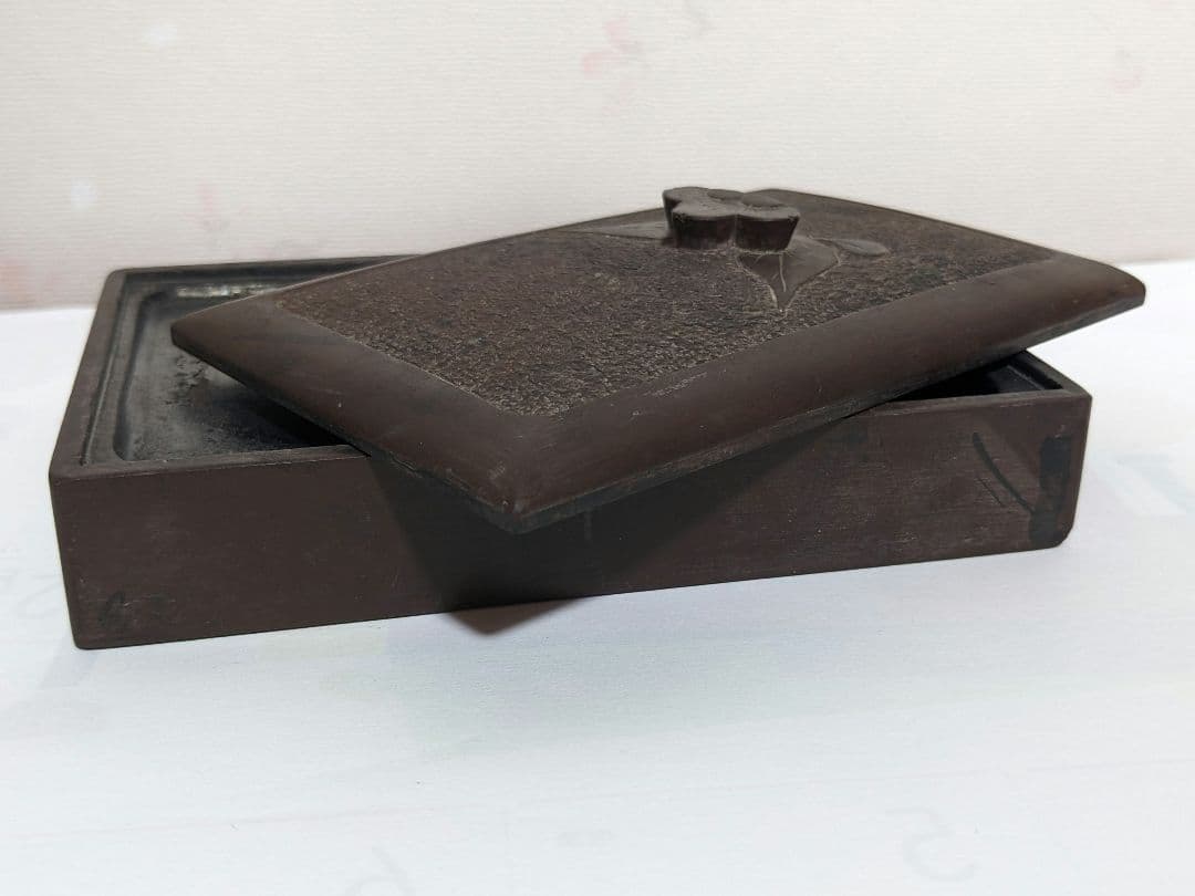 ♢赤間硯 赤間石蓋付き 文房四宝 書道具 コレクション 山口県伝統工芸品