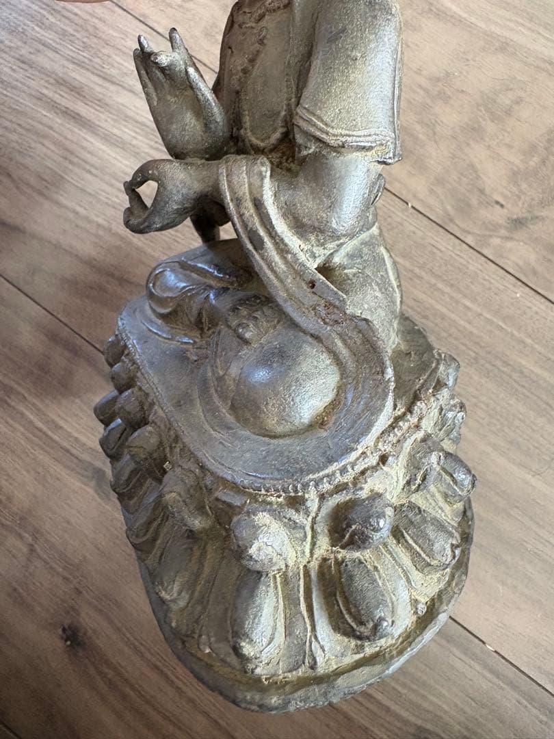 古董 古銅の観音菩薩座像(明代・14〜17世紀) 旧家藏出 贵重品