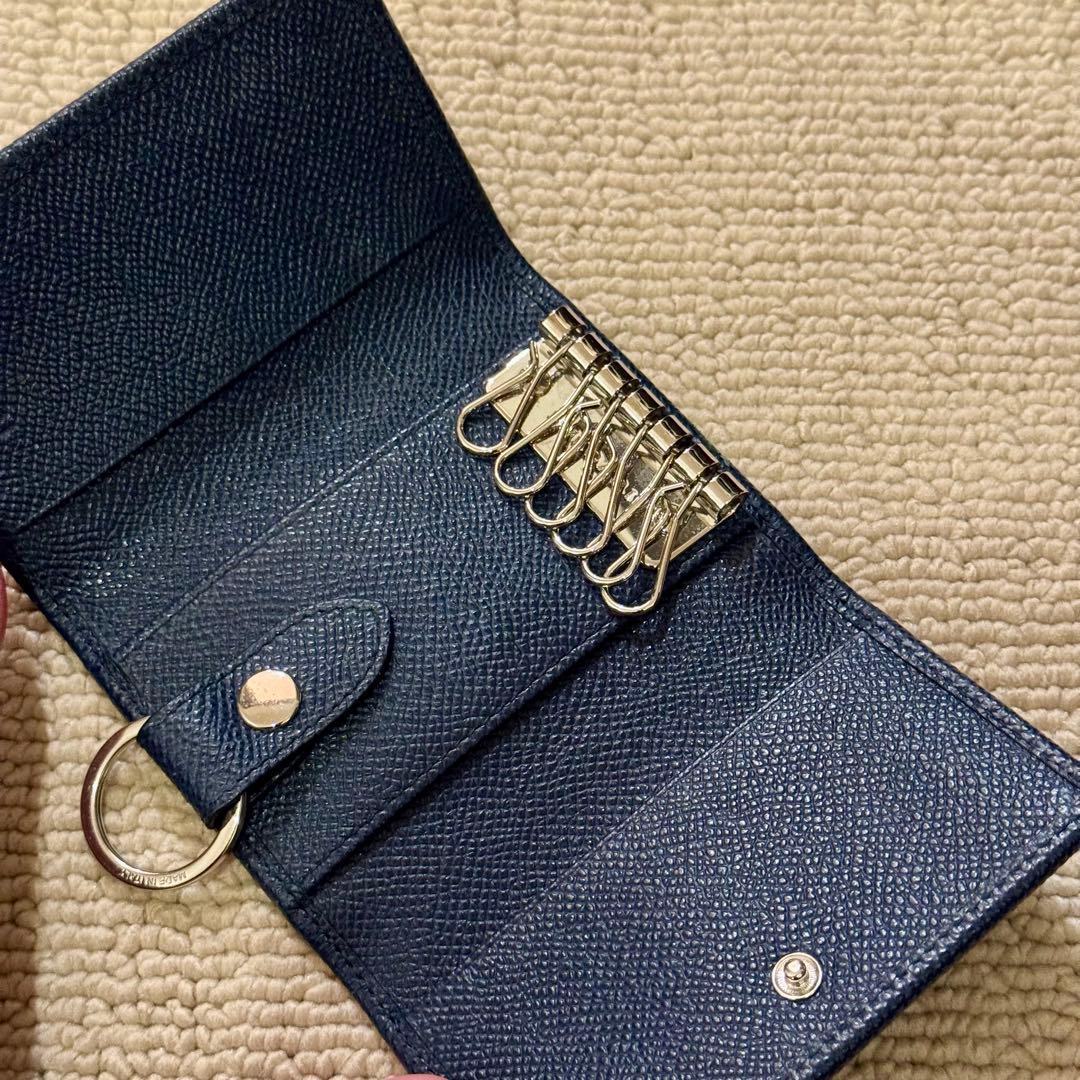 ふくまんえん様専用 BVLGARI ネイビー グレインレザー 6連 キーケース