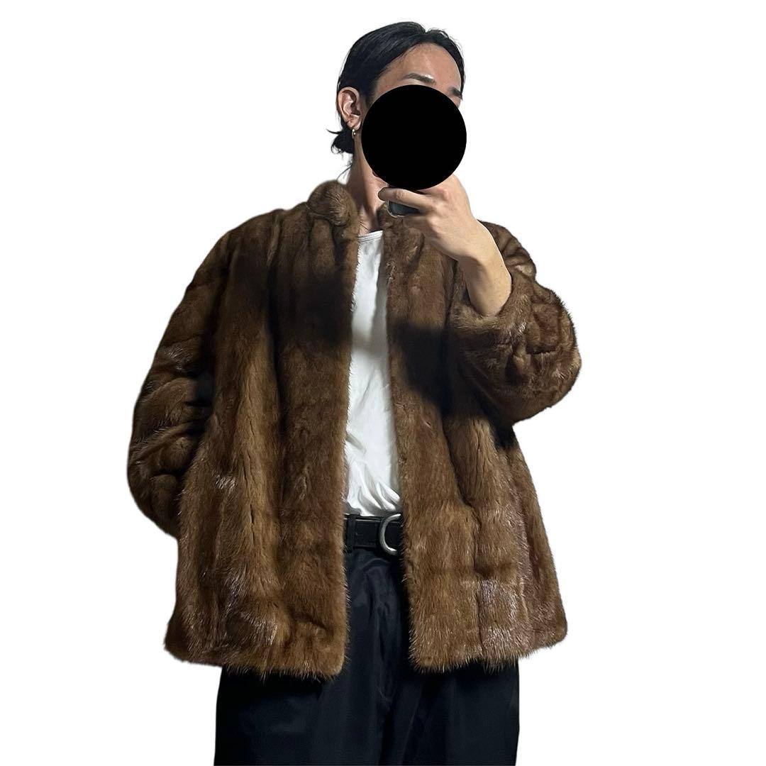 古着 80's ファー ジャケット カーディガン リアルファー