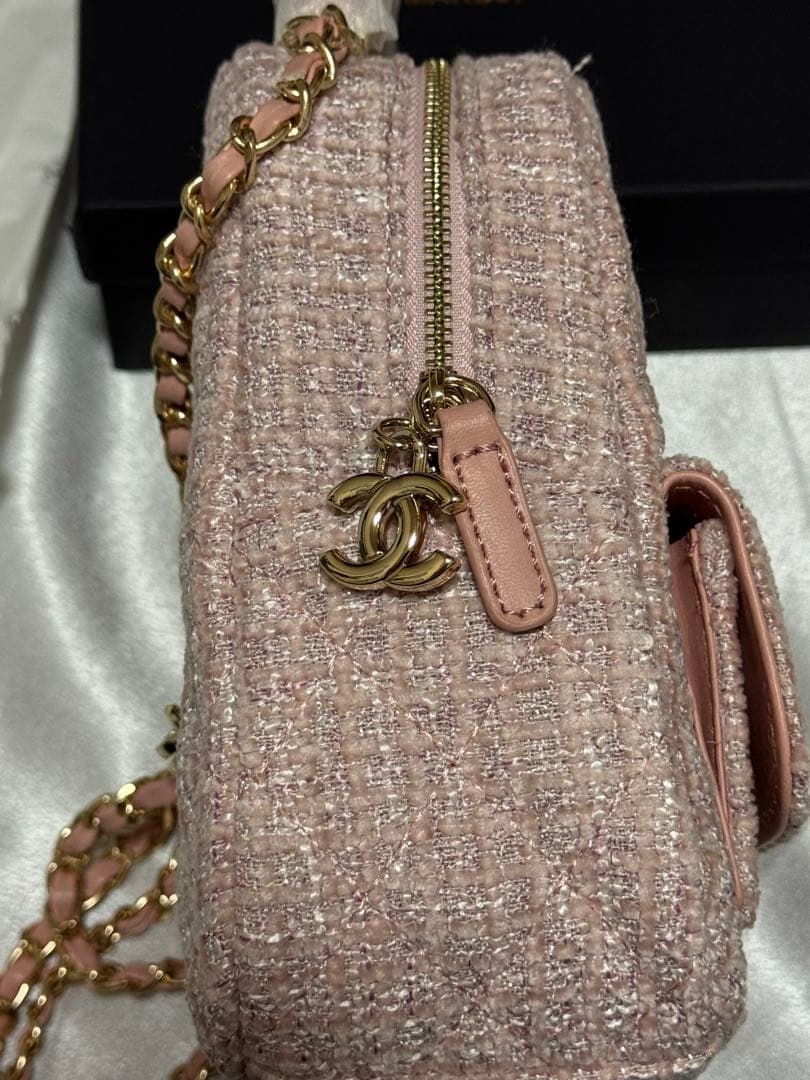 m*a様 シャネル　ノベルティ リュック ゴールド金具　ツイード　ピンク