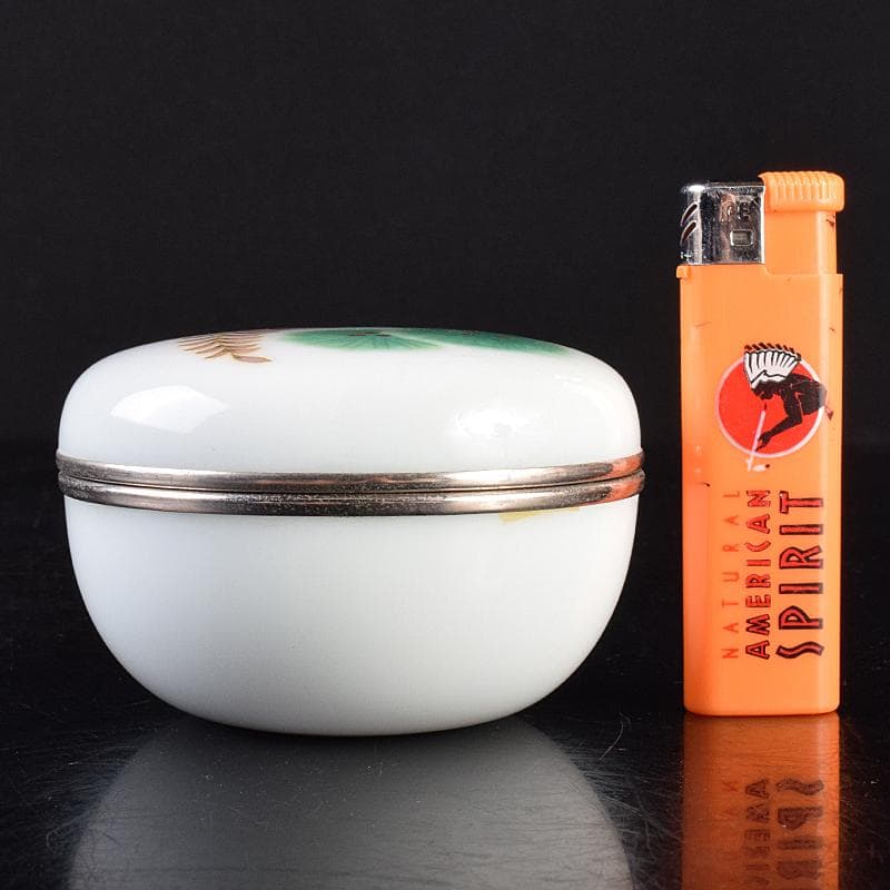 七宝焼 安藤七宝店 藤松紋 盒子蓋物 共箱 M R7693 美術品