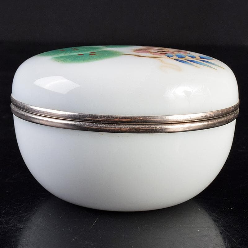 七宝焼　安藤七宝店　藤松紋　盒子蓋物　共箱　M　R7693