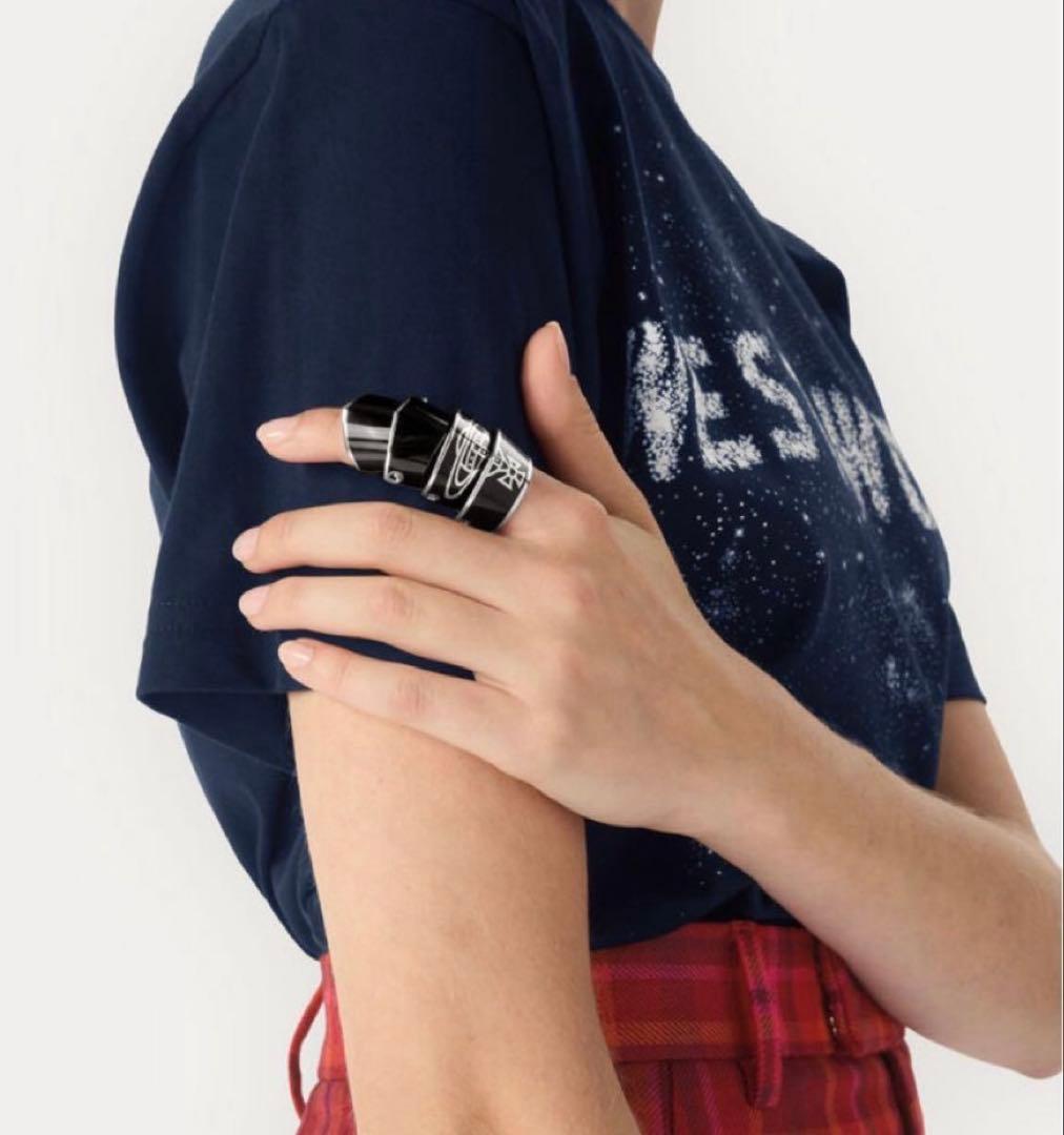 新品未使用品　NANA ARMOUR RING vivienne 黒S