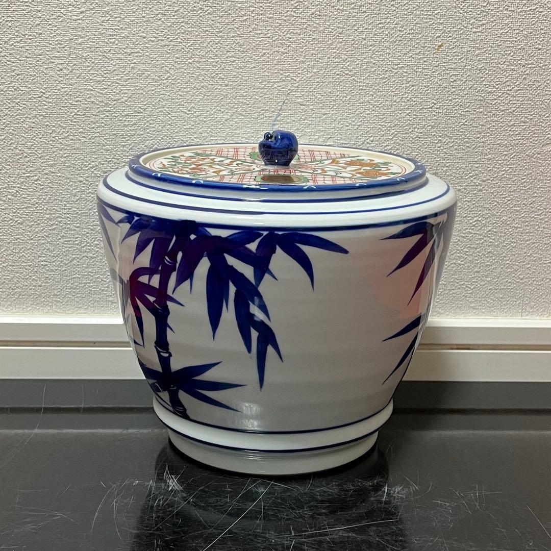 染付竹水指 茶道具懐石茶箱鵬雲斎坐忘斎淡々斎即