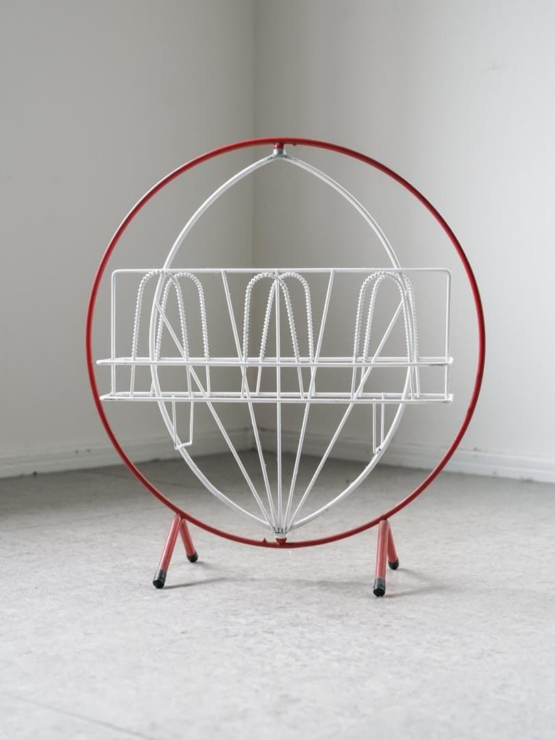 vintage アイアン 回転マガジンラック スペースエイジ・ポストモダン