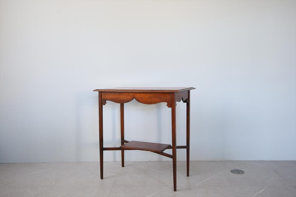 英国アンティーク木製サイドテーブル/オケージョナル机/飾り棚/花台(78