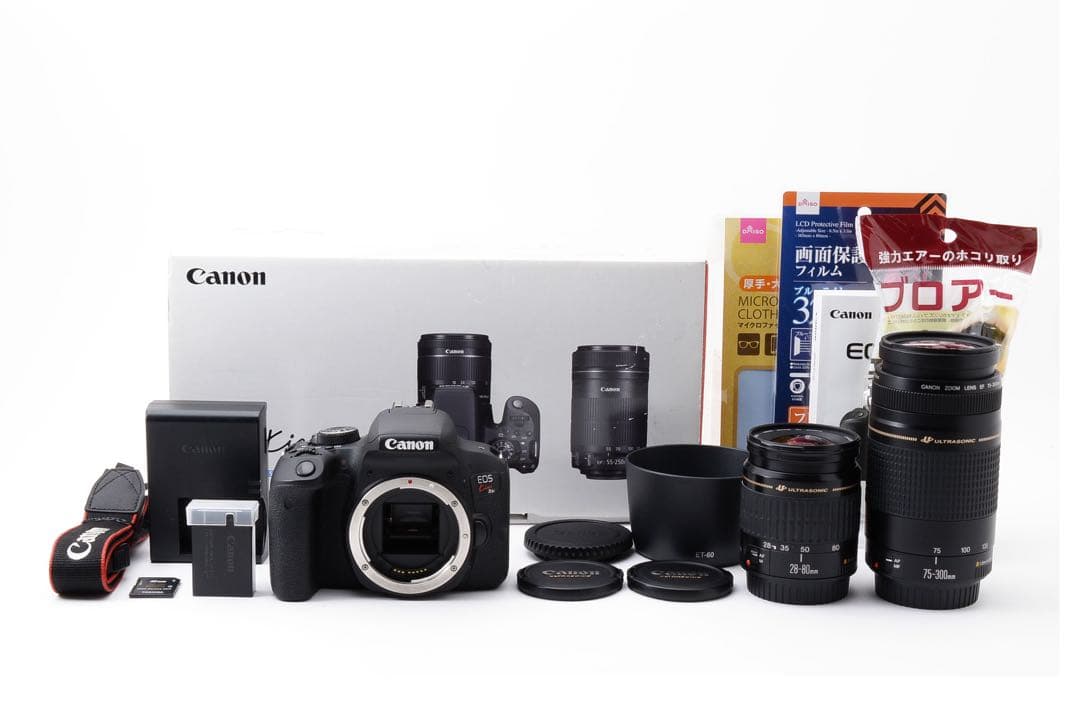 保証付き/キャノン/Canon kiss X9i標準&望遠ダブルレンズセット