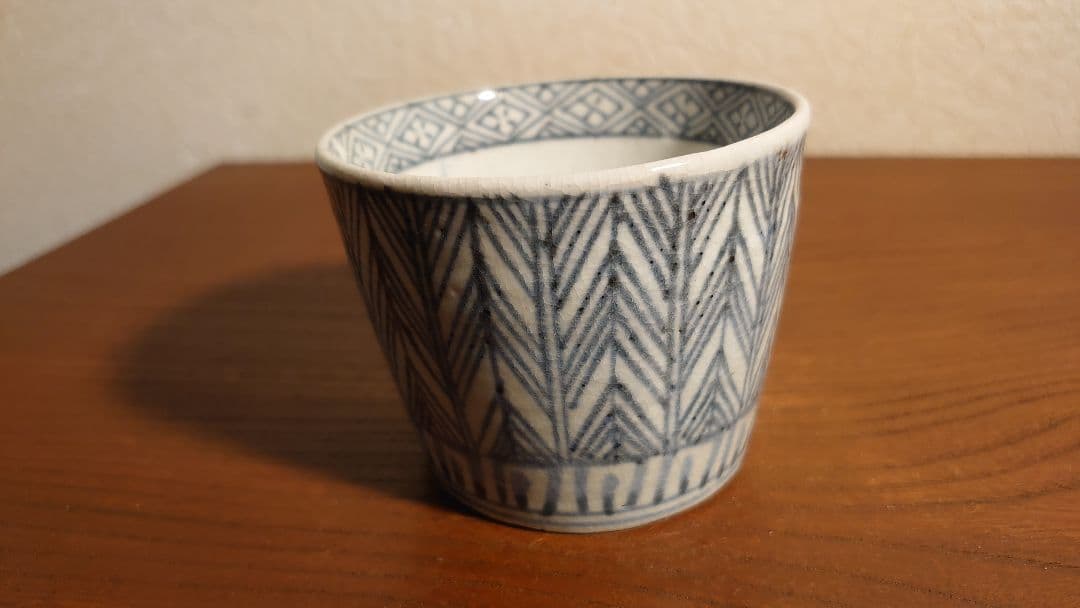 古伊万里　伊万里　蕎麦猪口　そば猪口　矢じり文　江戸期　蔵出し　1客