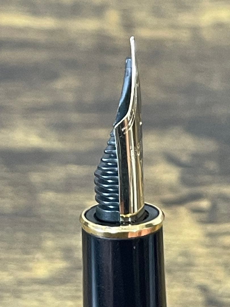 試筆のみ 細軟ニブ 14金 ゴールド×ブラック プラチナ 万年筆