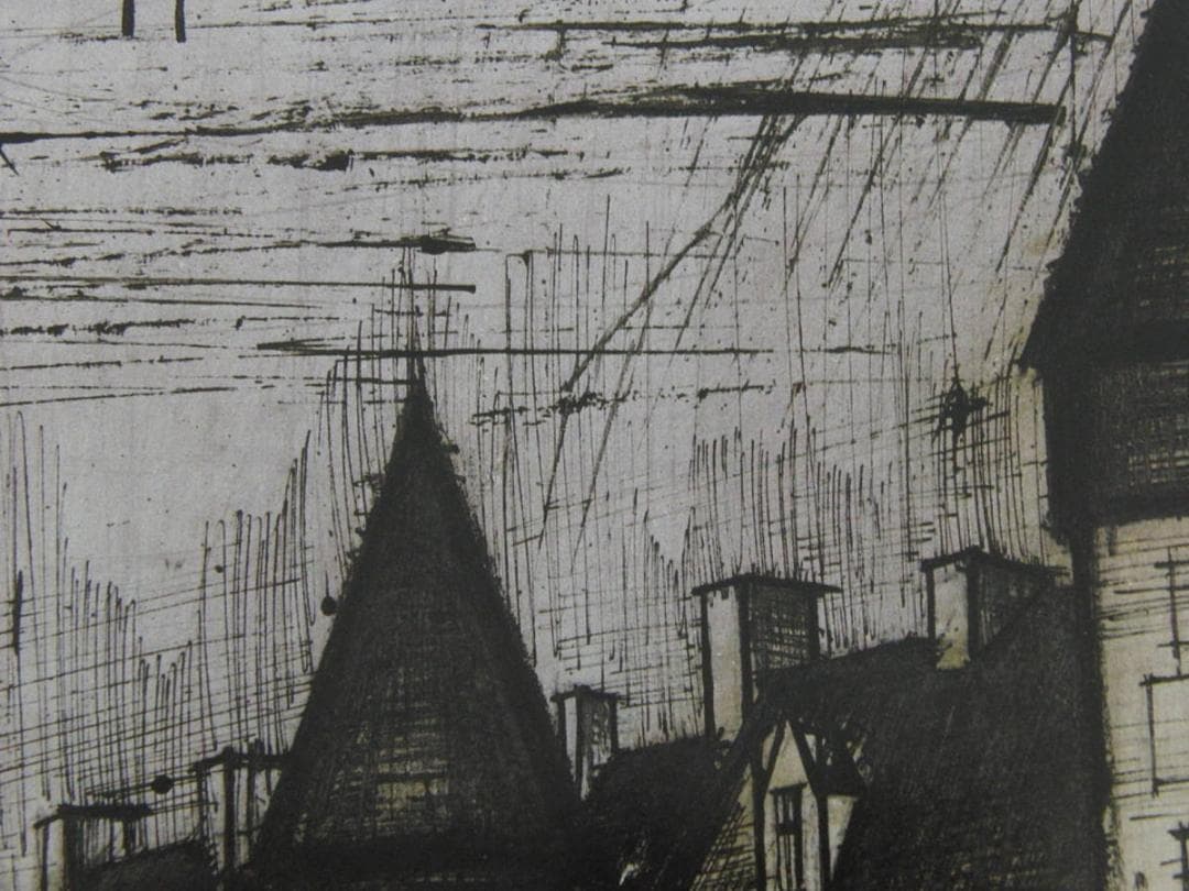 ベルナール・ビュッフェ「Chateau de Culan」希少画集の額装画