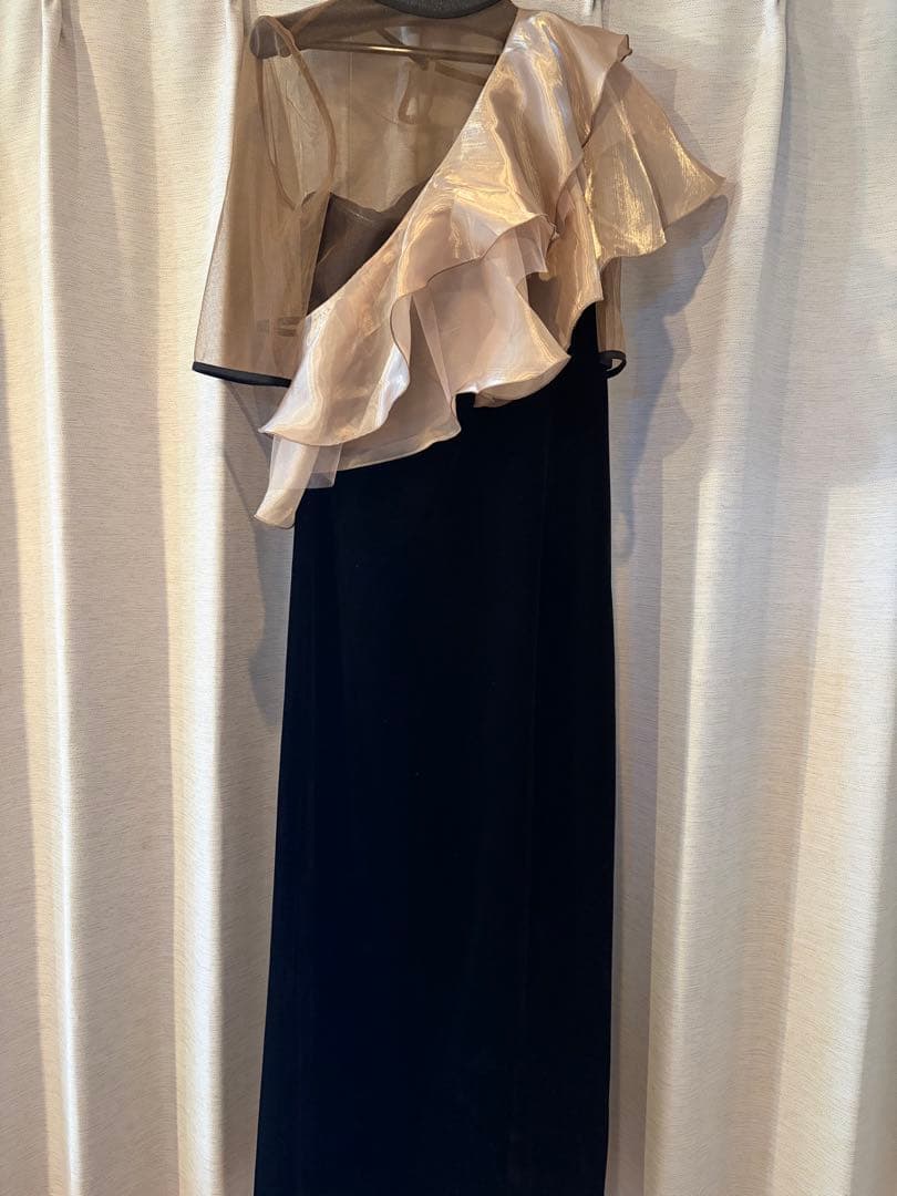 LEJA アシンメトリーティアードフリル3WAYベロアワンピースドレス