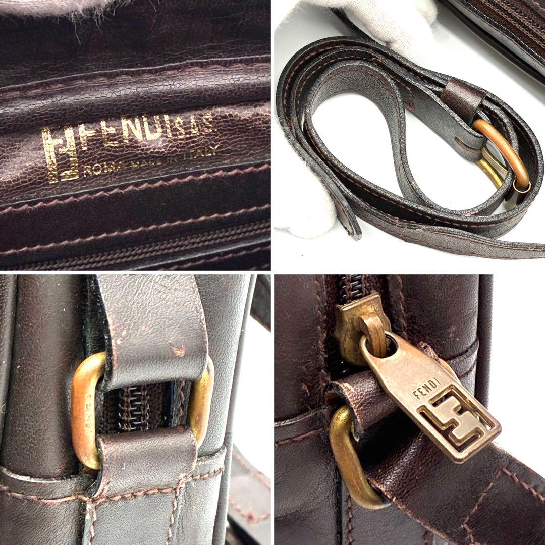廃盤・正規品 フェンディ ショルダーバッグ ズッカ柄 FF ユニセックス 茶