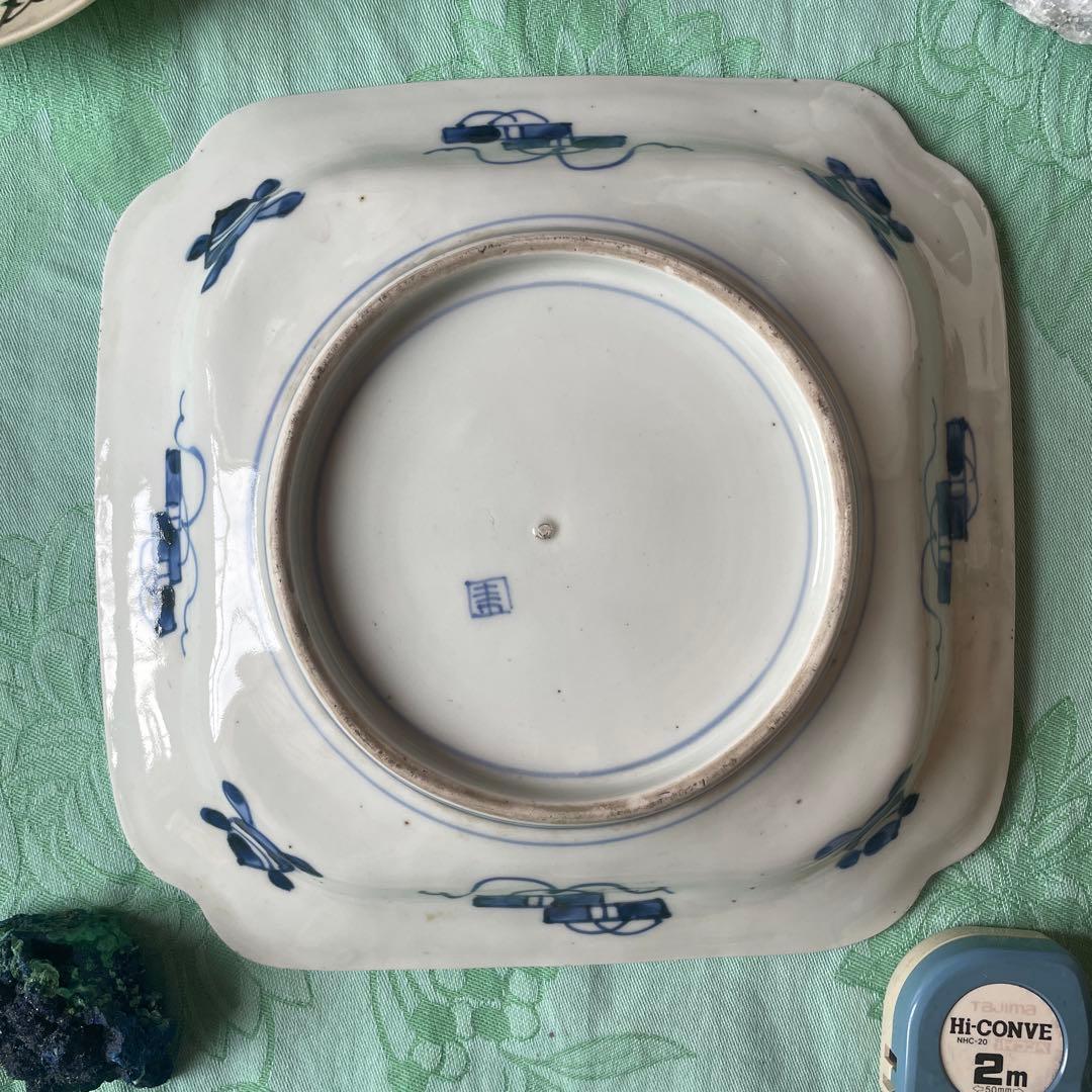 江戸期　古伊万里　染付　変形角皿　飾り皿