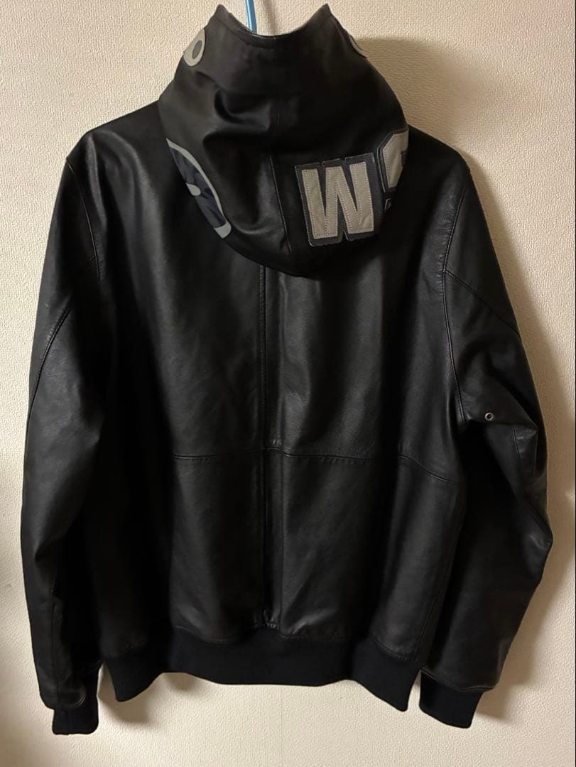 青山限定 A BATHING APE レザー シャークパーカー M エイプ