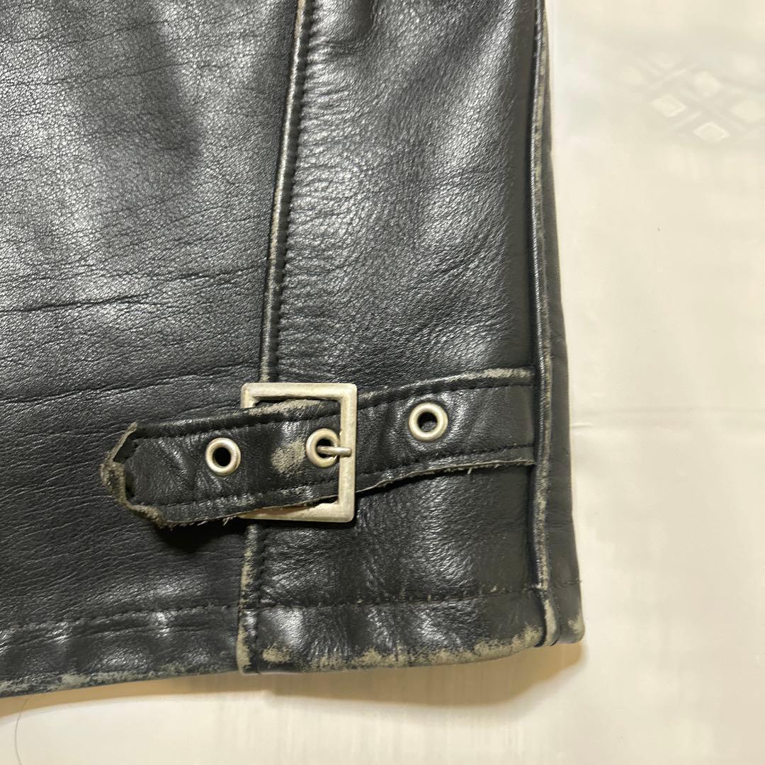 Schott ショット シングルライダース レザー 米国製 40 黒 中ボア無し