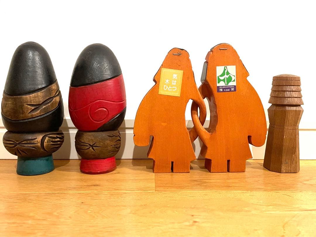 アイヌ民族 ニポポ人形 夫婦2体 など木彫り民芸品 伝統工芸