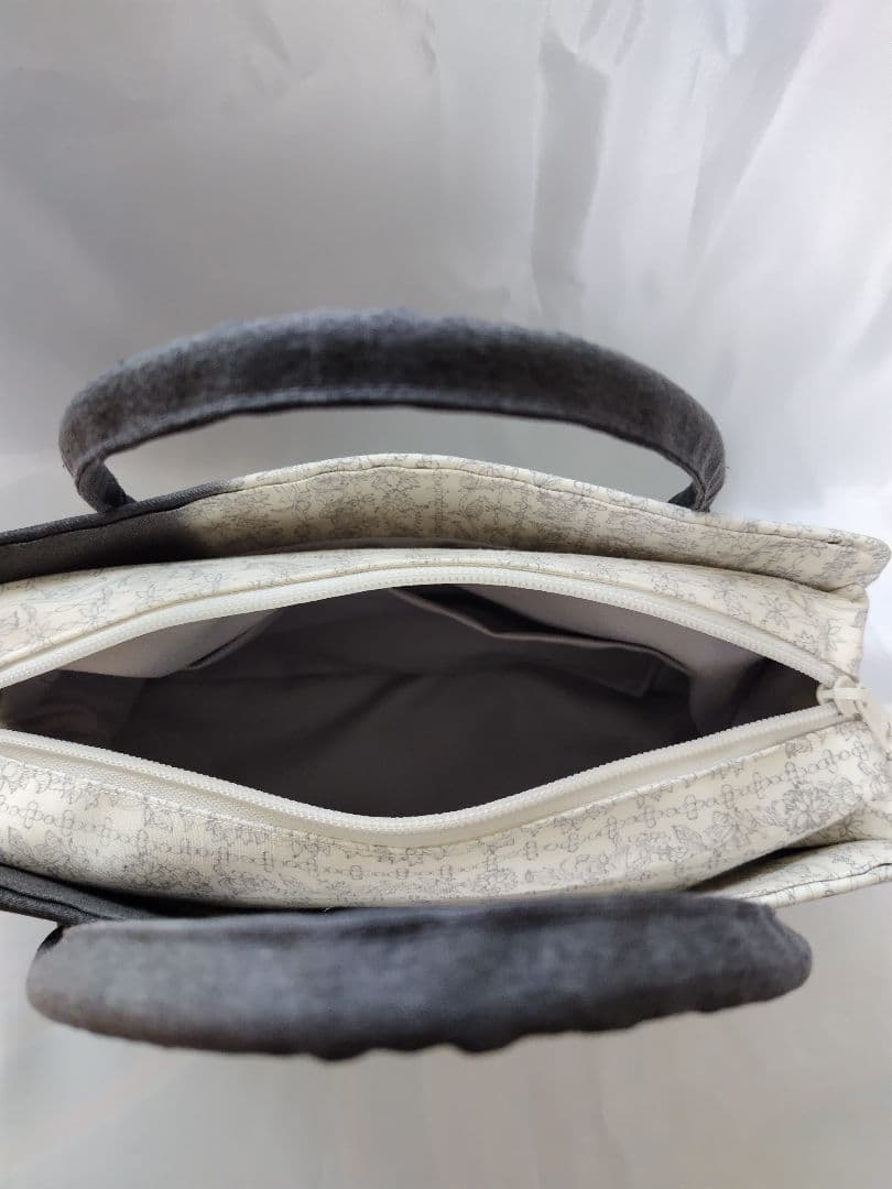 紬帯地　よろけ縞　利休バッグ　和装バッグ