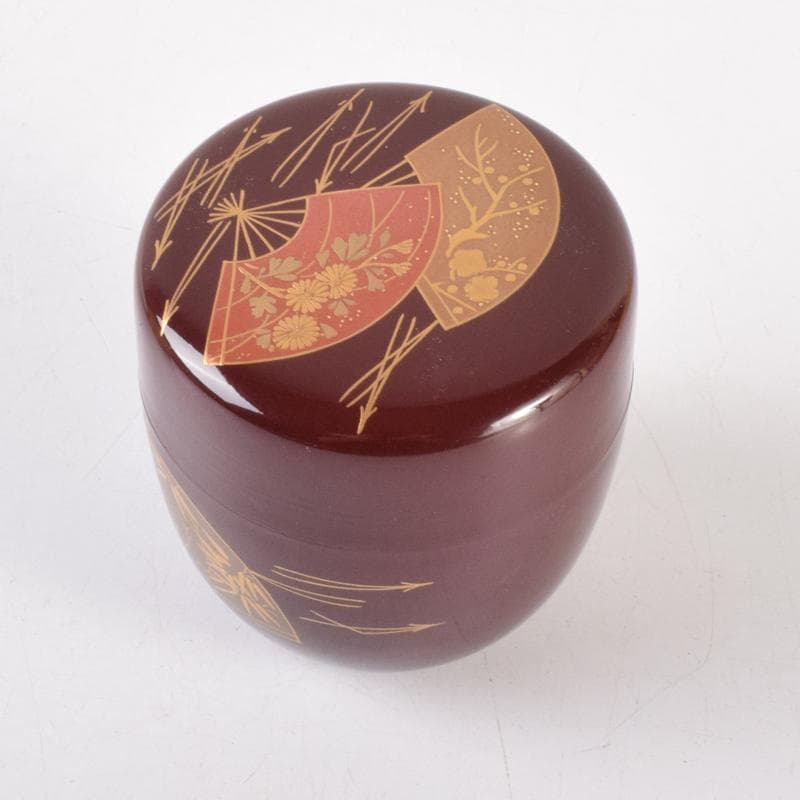 茶道具輪島塗米本匠伯作竜田川蒔絵中棗共箱VR5283