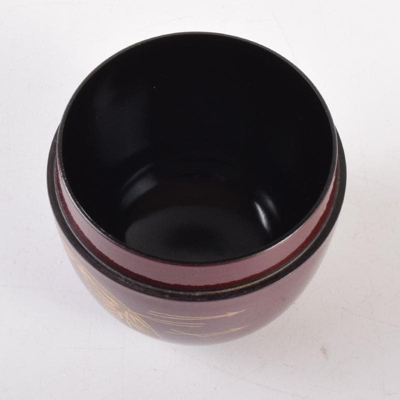 茶道具　輪島塗　立野彩海作　扇面蒔絵　棗　共箱　V　7160