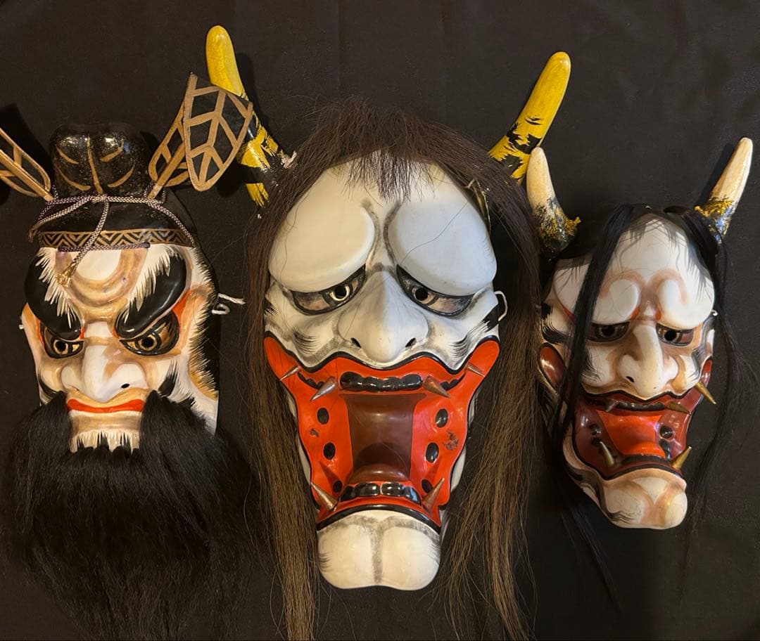石見神楽 神楽面 男鬼 石見神楽面 初代竹山型 男鬼 神楽面