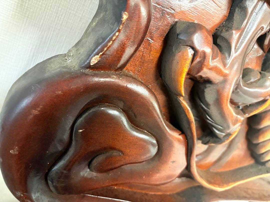 欄間 額 龍 厚彫 彫刻 アンティーク 骨董