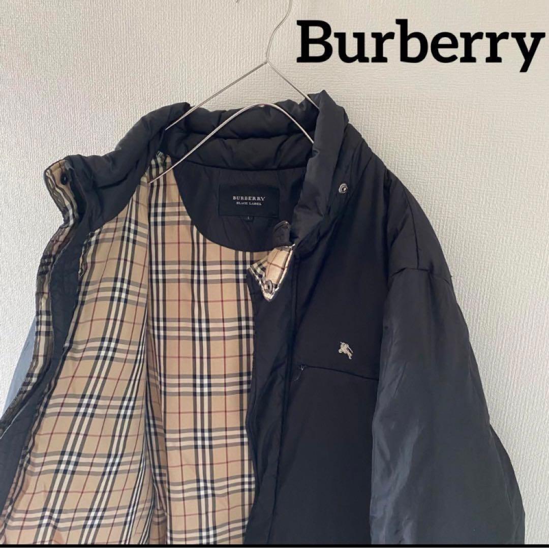 Burberryバーバリーダウンジャケットブラック黒ノバチェックアウター