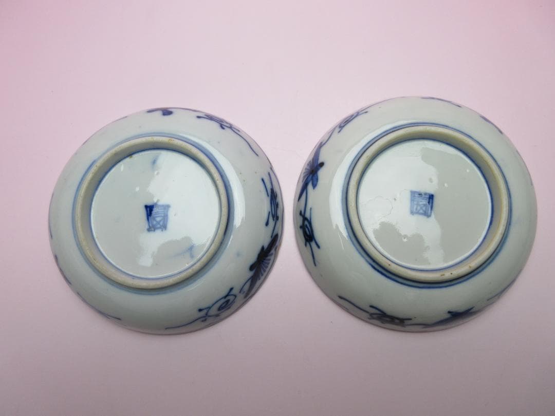 時代物 角富 花草紋 色絵 錦手 小皿 10客 MO70115