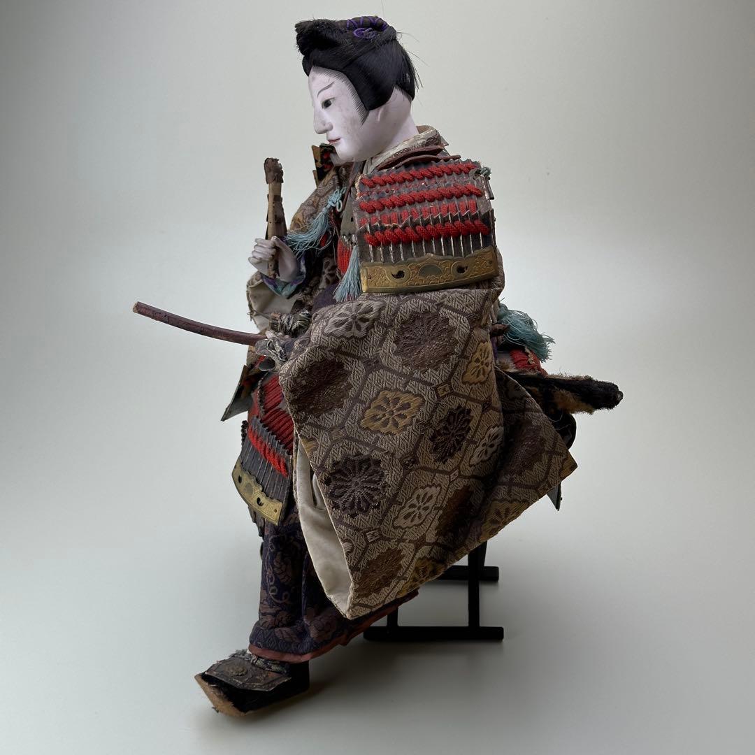 幕末〜明治 武者人形 鎧武者座り人形 高さ約40cm 古美術・骨董 骨董品