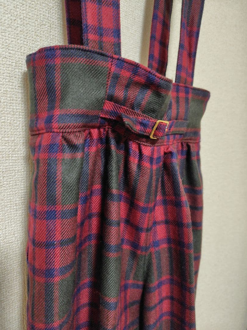 新品VIVID BOUTIQUEロングキュロットサスペンダー付きタータンチェック