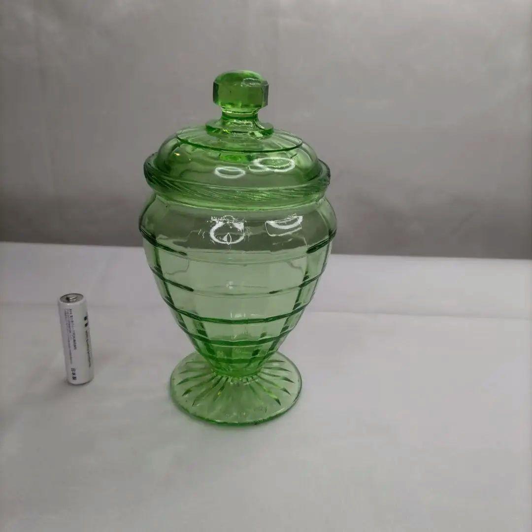 ウランガラスキャンディポット希少レアアンティーク1客