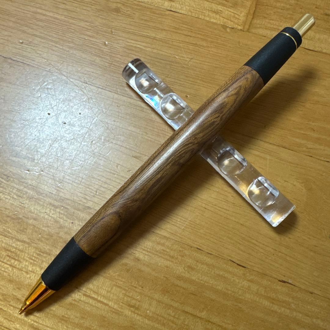 旧型 野原工芸 シャーペン 0.5mm 槐 旧金具 固定型金具 ゴールド 木軸