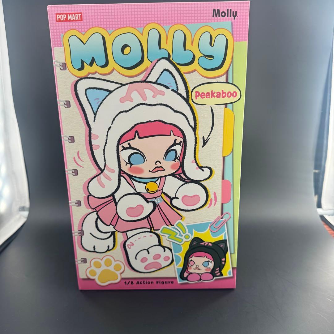 POPMART MOLLY 黒猫 Peekaboo 1/8 シークレット