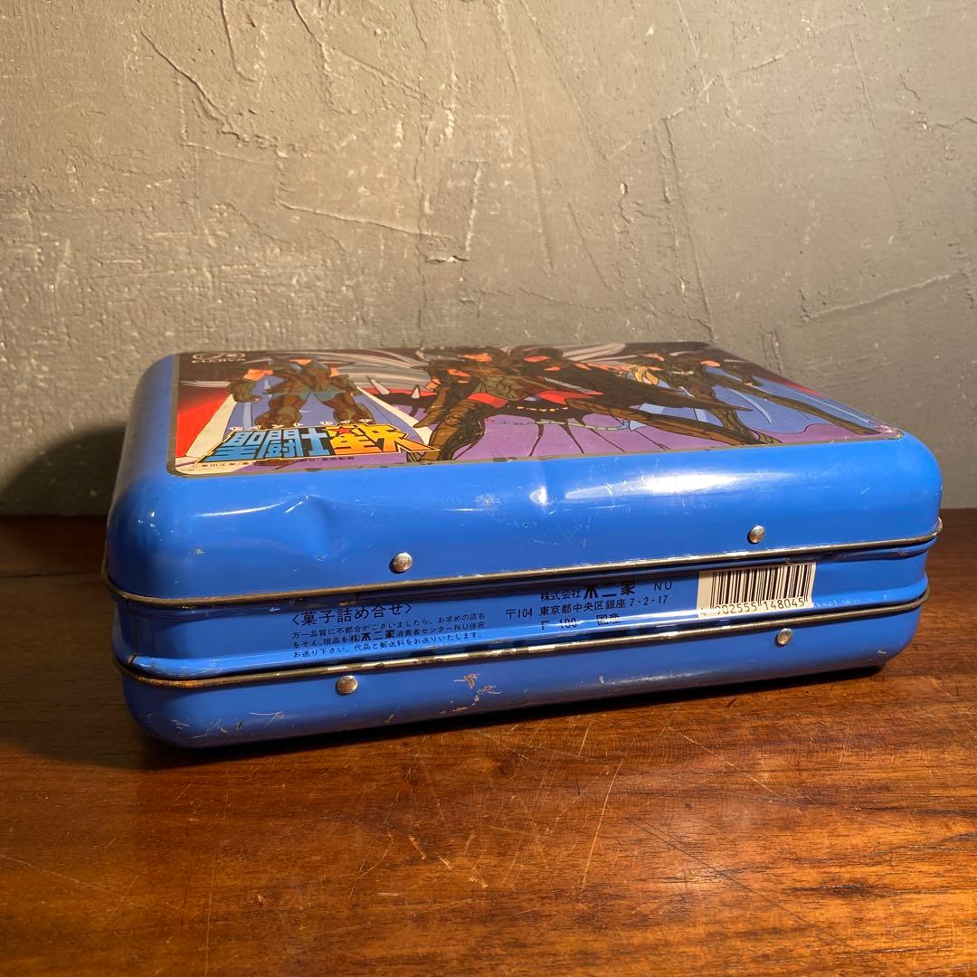 昭和レトロ 聖闘士星矢 ミニトランクケース 不二家 ブリキ缶 キャラクター