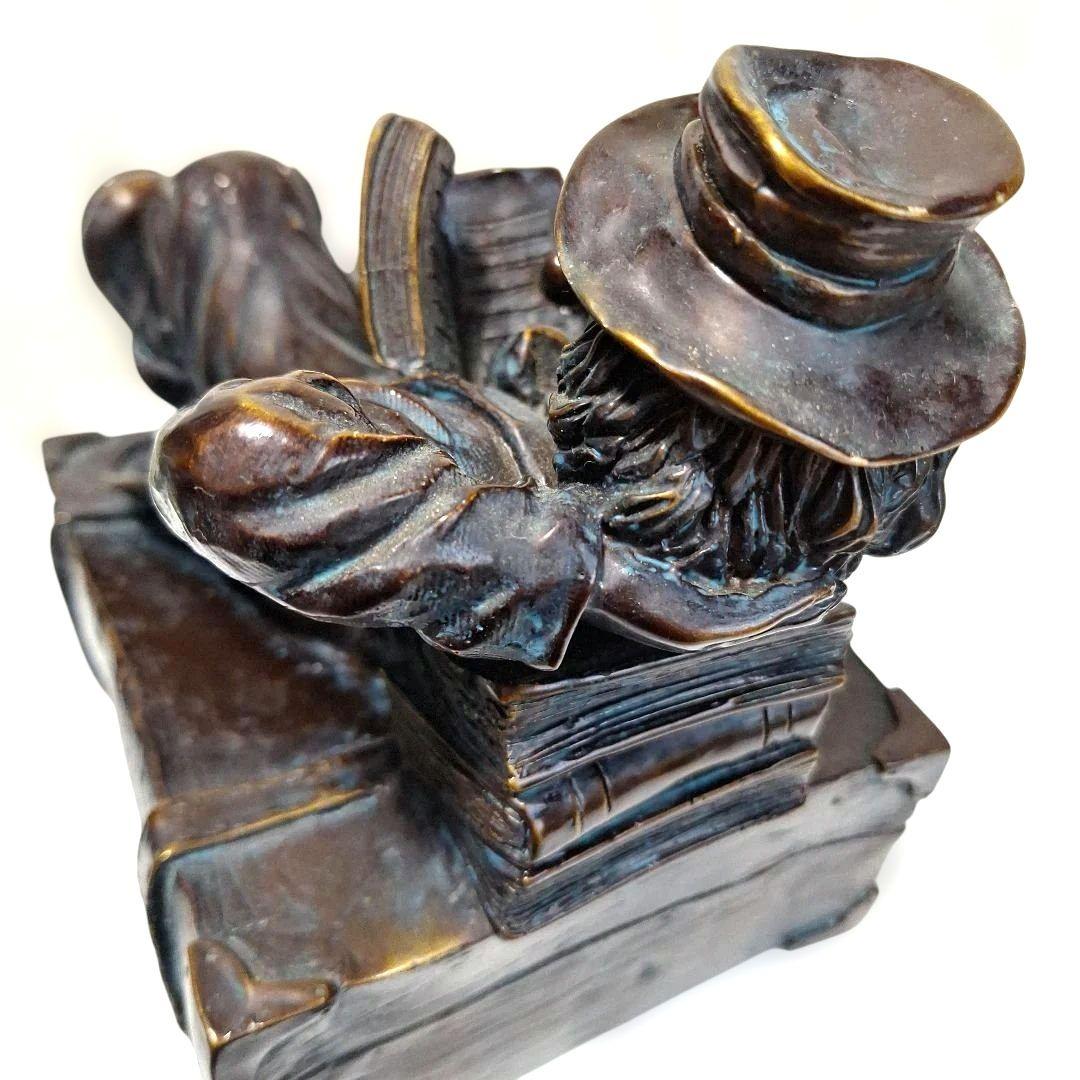 置物 ブロンズ像 本を読む少年 インテリア アンティーク オブジェ 希少