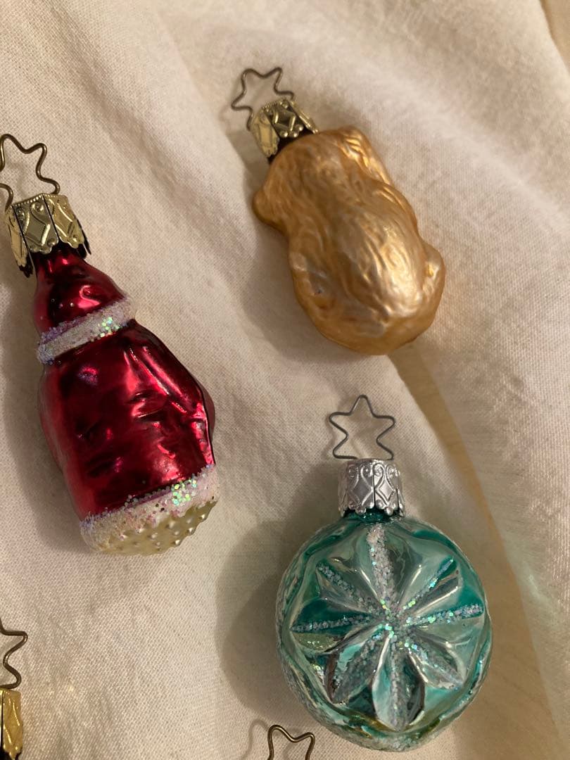 vintage German Inge glass クリスマスオーナメント 6個