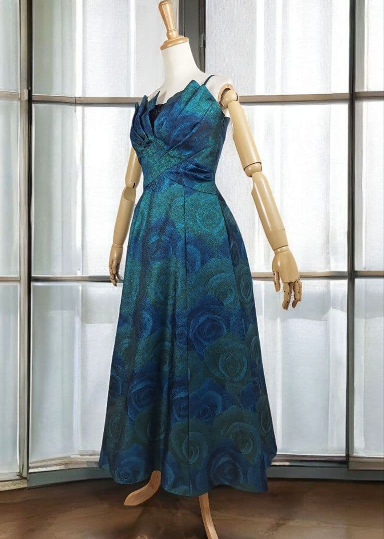 美品 Genet Vivien ローズ柄パーティードレス