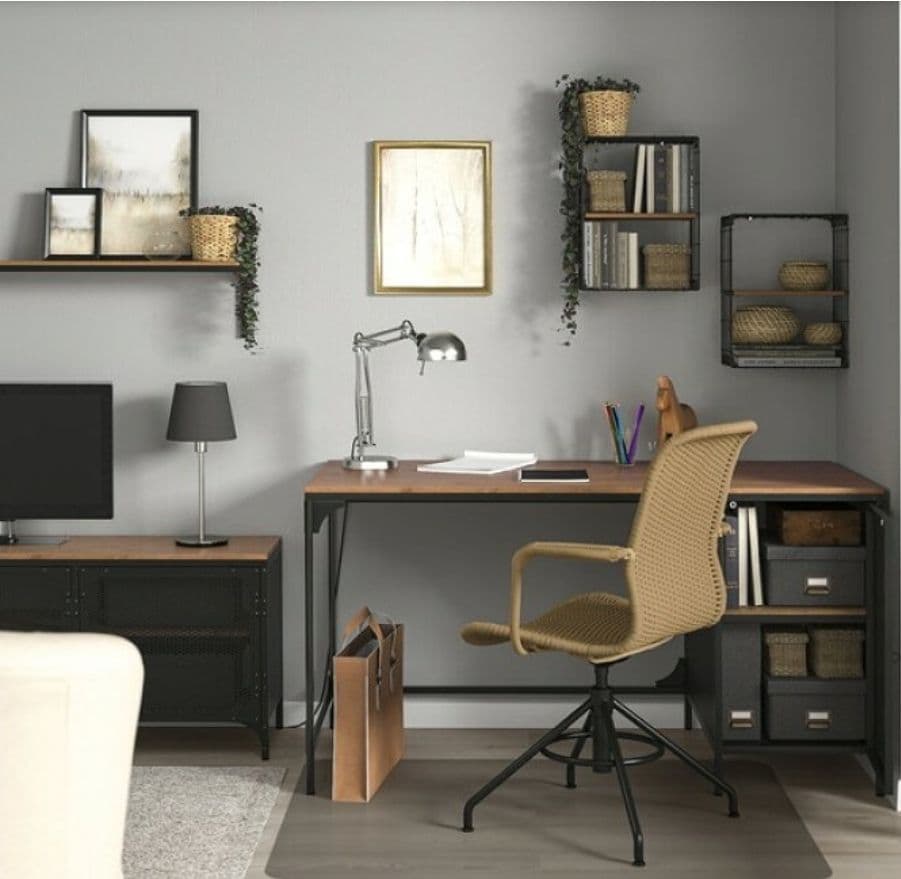 引取り限定 IKEA FJALLBO デスク ブラック 140cm×70cm