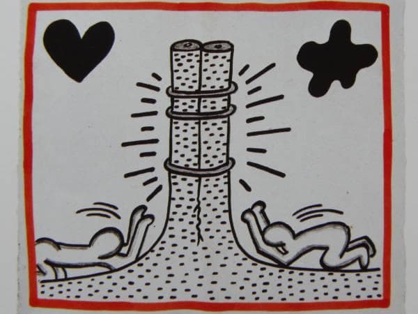 Keith Haring、No.165、希少画集画、新品額装付、状態良好