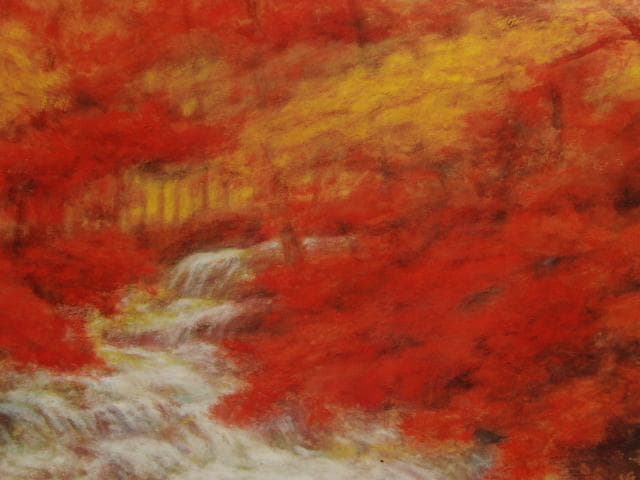 奥田 元宋、彩渓淙々、大判、額装用・画版、日本製・新品額 額装付、状態良好