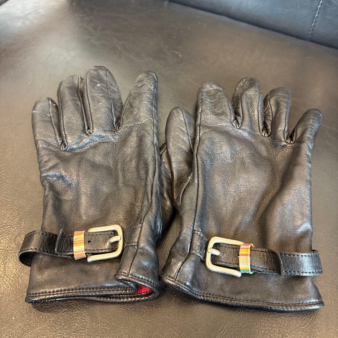 Paul Smith 黒レザー手袋 バックル付き - メルカリ