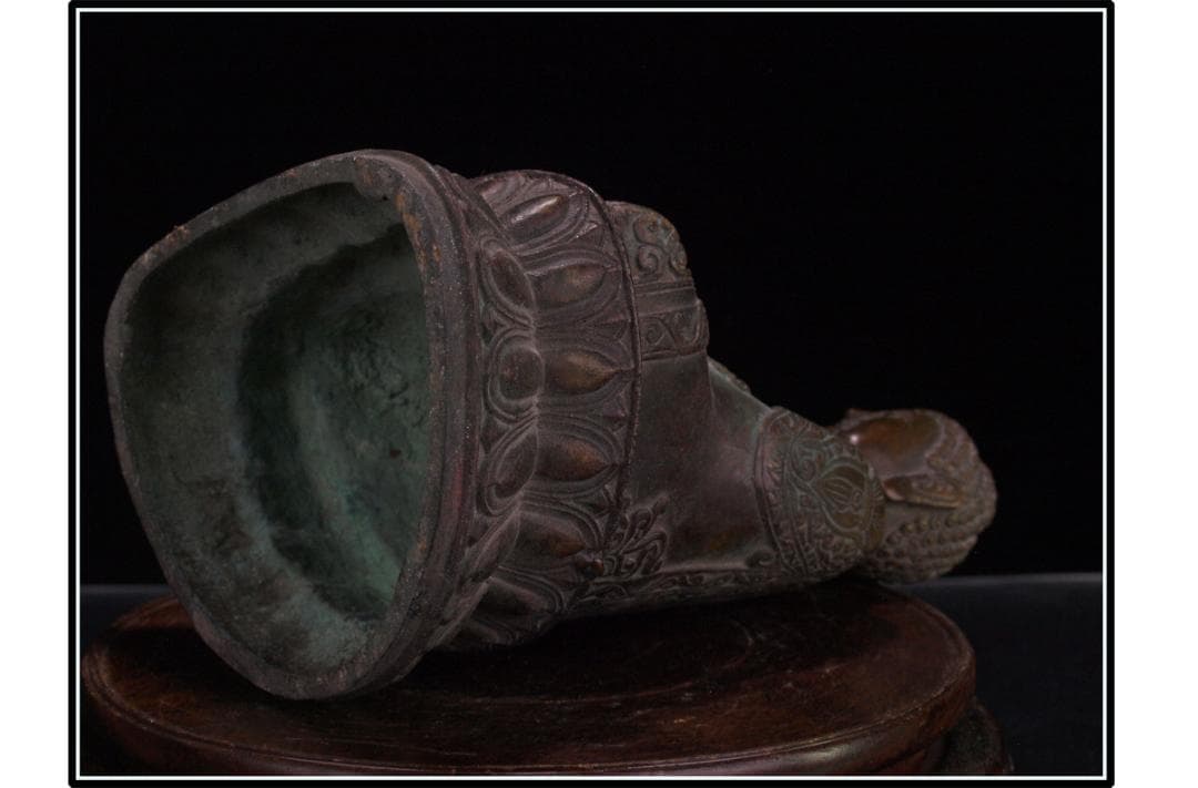 貴重品　唐時代銅製仏像　唐物中国骨董品 古美術 DE846B2-3