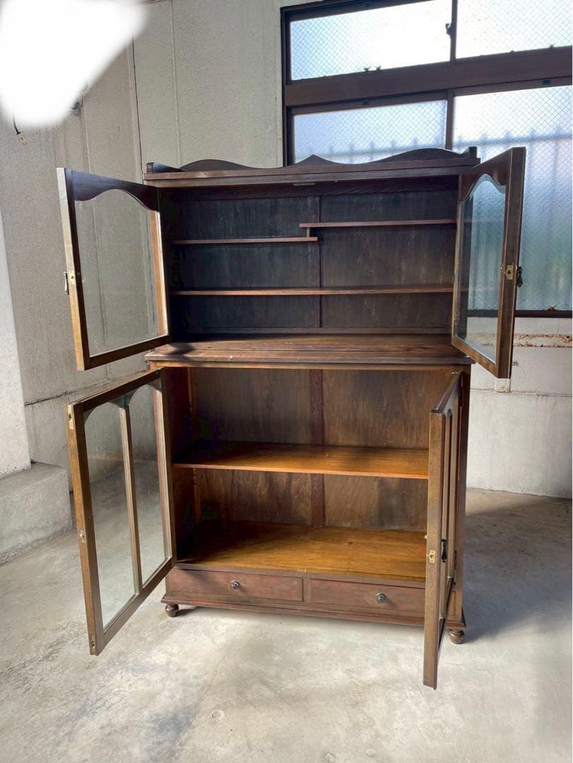 激レア‼️イギリス アンティーク 丸足 キュリオケース 什器