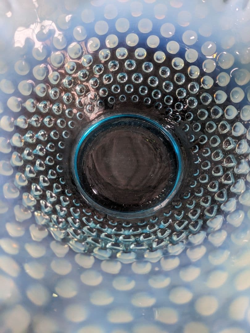 フェントン ブルーオパルセント ホブネイル ラージフリルボウル お